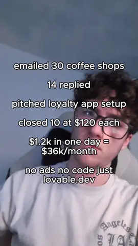 Built loyalty apps for cafes made $1.2k fast only with lovable #nocode #lovable #buisness 