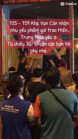 Hướng Về Miền Trung!!! 💙 Team tớ tiếp tục nhận nhu yếu phẩm cần thiết để gửi viện trợ cho Miền Trung nhé. 💙 Không nhận quần áo cũ, không nhận tiền ạ. 💙 Địa chỉ 755-759 Kha Vạn Cân, Thủ Đức. Bắt đầu từ ngày mai 30/10 nhé. #mientrungmualulut #unghomientrung #hue #thiennguyen #mientrung 