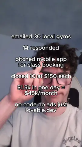 Built gym booking apps = $1.5k in 24 hours with only lovable #nocode #lovable #buisness 
