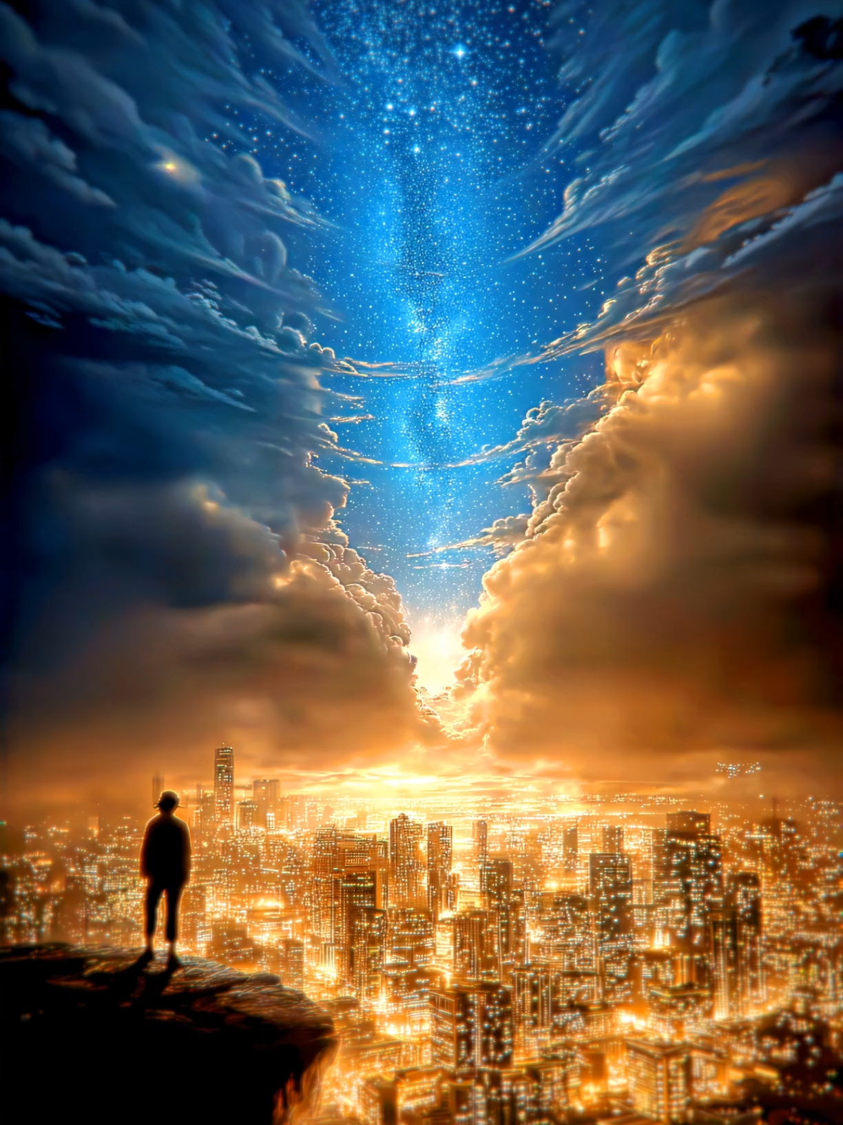 relaxing city watch from the cliff until.... #midjourney #klingai #fyp #sfx #ai