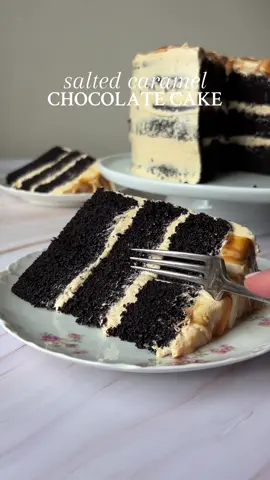 Just when you thought chocolate cake couldn’t get any better…enter Salted Caramel Chocolate Cake. To make this we combine our all-time favorite chocolate cake with salted caramel icing.  The cake is three layers of soft chocolate cake that gets layered with a sea salt caramel buttercream and finished with an extra swirl of caramel on top. For full salted caramel chocolate cake recipe visit link in bio. . . .  #chocolatecake #chocolatecaramel #caramelcake #saltedcaramelcake 