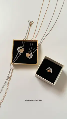 So inlove with this sun abd moon jewelry set!☀️🌙#jewelryset #sunandmoon #necklace #bracelet #ring  