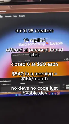 DMs to $540 in a day with only lovable #aiwebsite #lovable #vibecoding 