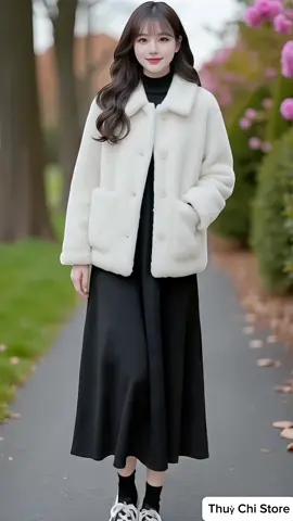 Sét áo khoác lông 2 lớp tặng kèm váy bên trong. #setdonu #thoitrangnu #xuhuong #viral #thinhhanh 
