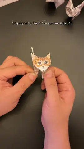 How to fold a paper cat#OrigamiCats #CatLovers #PaperCats #DIYArt #CatTok  
