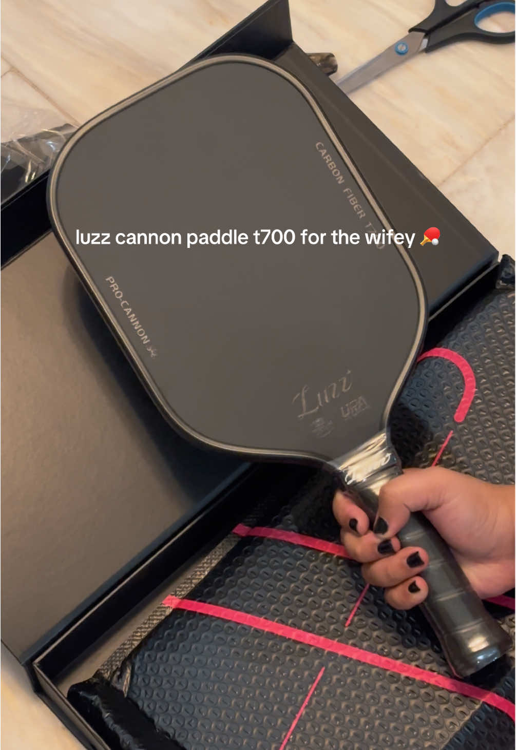 Luzz cannon paddle t700 🥹🖤 Can't wait to use our new paddles!!! 🏓  #pickleball #luzz #luzzcannon #paddle #pickleballtiktok 