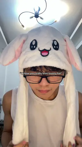 here for you🫶🫶 #bunnyhat #bunnyears #movingears #forher #fyp 