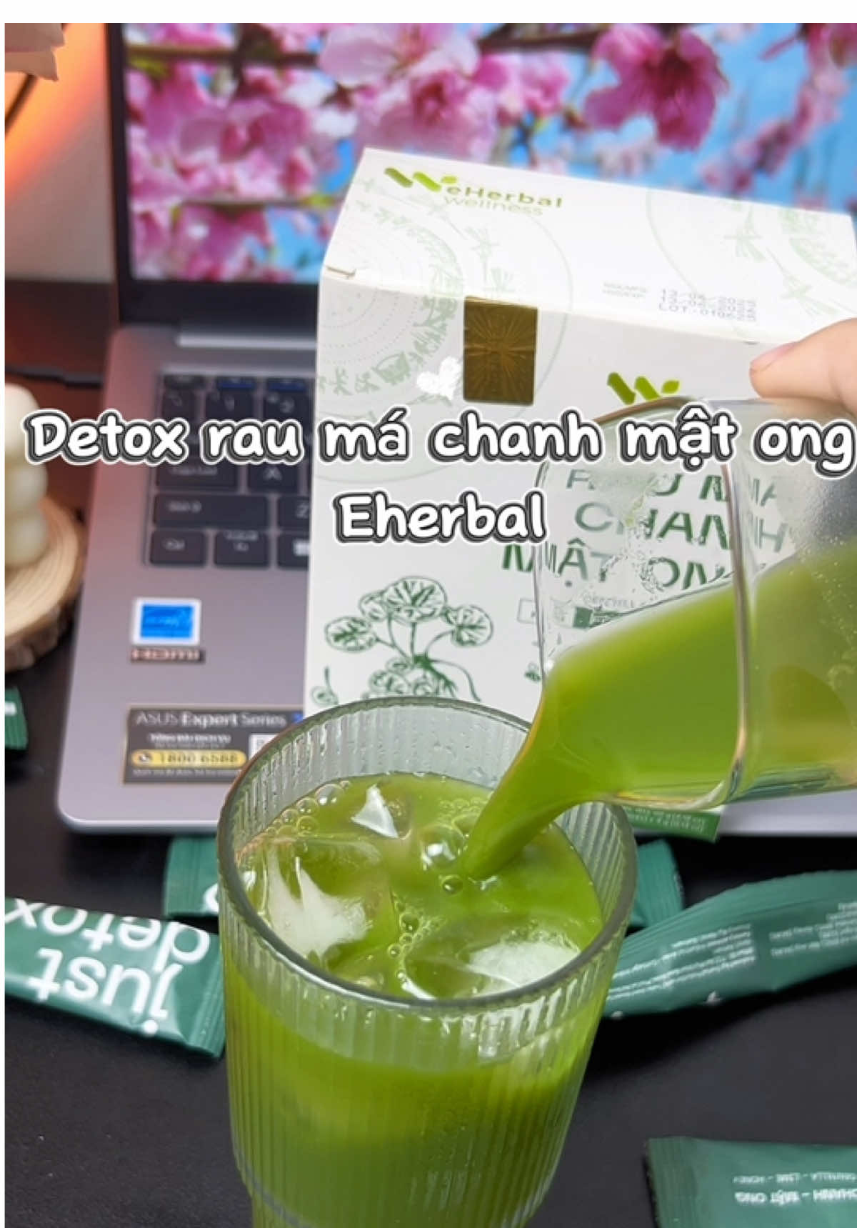 Detox rau má chanh mật ong ngon lắm ạ #raumachanhmatong #eherbal #chanhchanhriziu #xhtiktok 