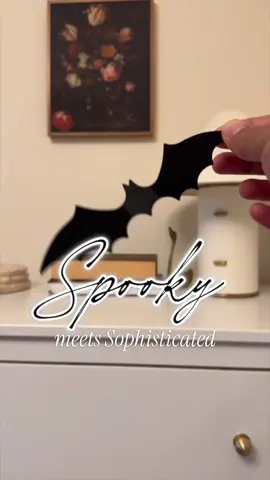 Spooky meets chic.🦇 Welcome to my home! Follow along for the cozy & creative side of home, where every corner has a little story. :) #dwellaware #halloweendecoration #bats #chicdecor 