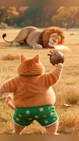 The tiger really cares about the fat orange cat!#funny #kitten #viral #orangecat #usa 