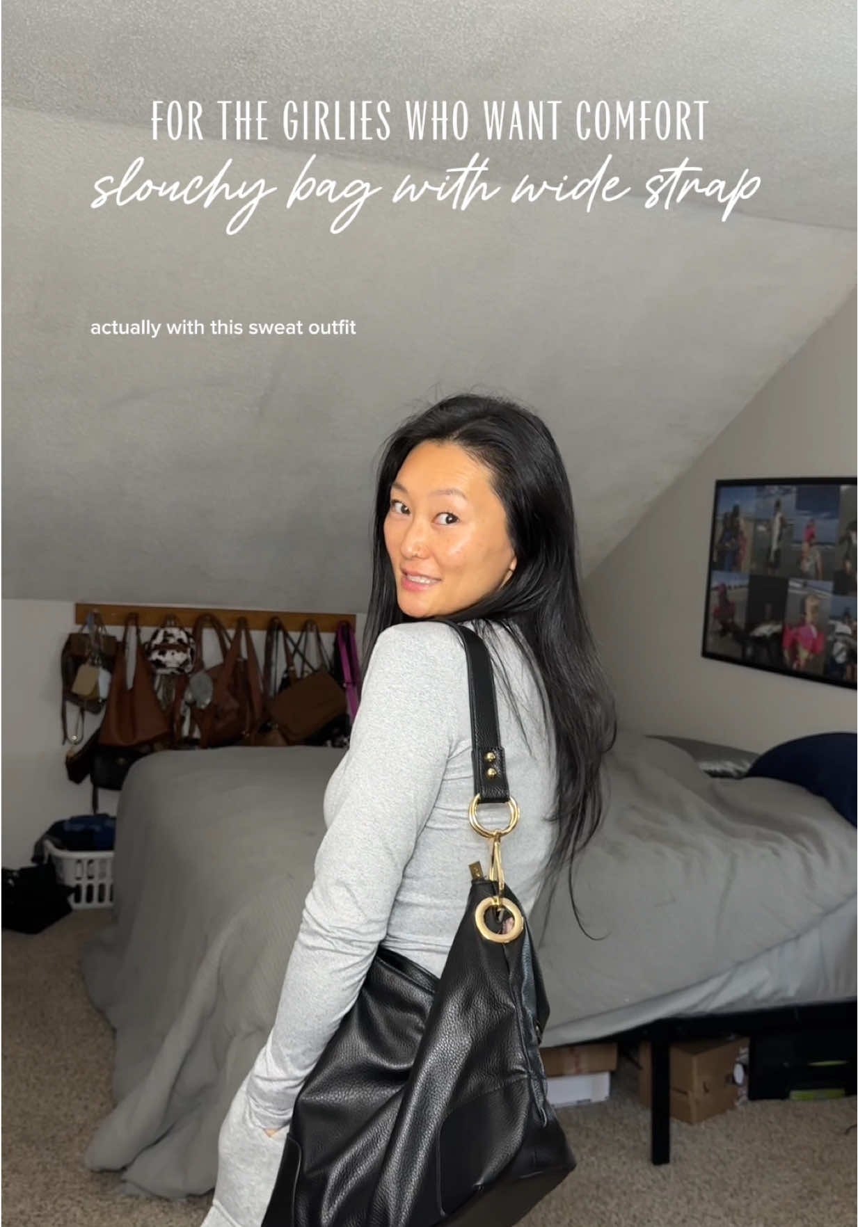 Am I the only one who gets annoyed trying to put my bag on my shoulder and the straps too short over my puffy jacket? 😂 #montanawestbag #slouchybag #hobobag #shoulderbag Shoulder bag Slouchy bag Hobo bag Mom bag Everyday bag