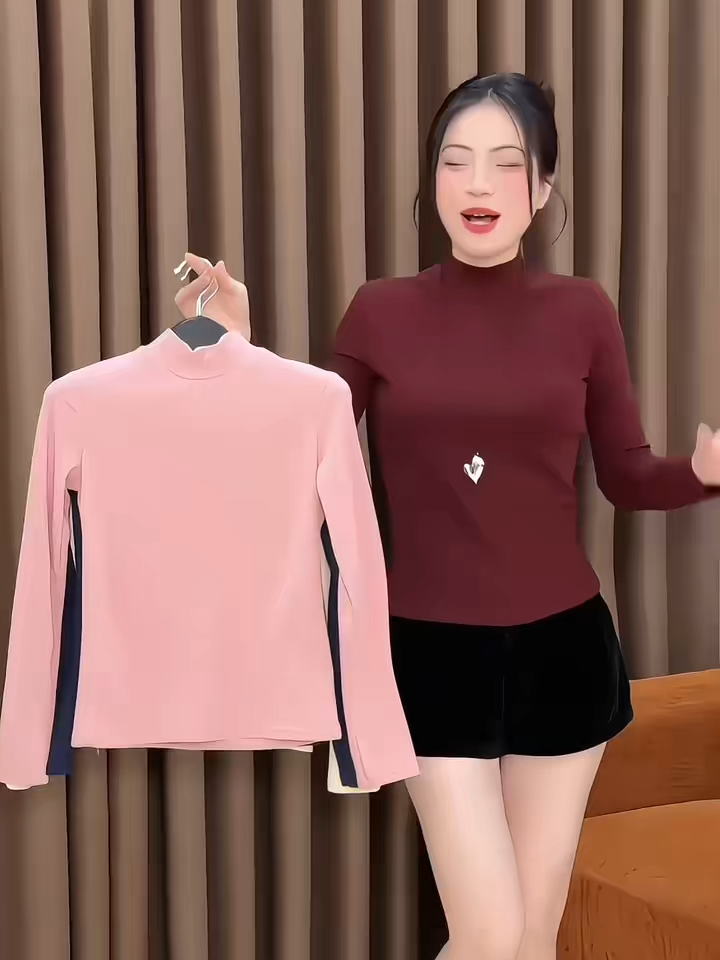 Áo giữ nhiệt lông thỏ cổ cao chất dày dặn #aogiunhietnu #aogiunhietnu