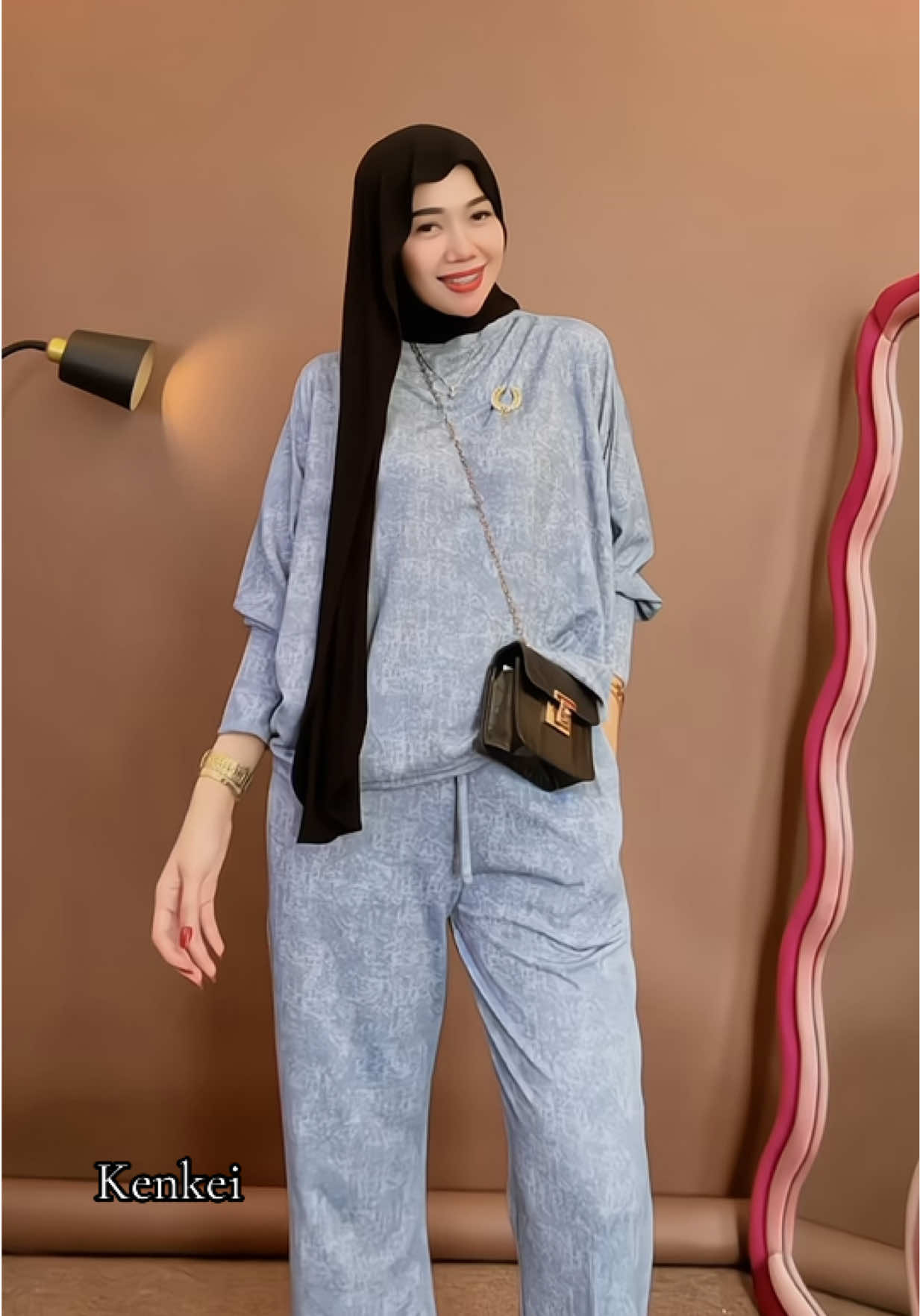 Oneset lucu 🩵🩵🩵 #oneset #onesetkekinian #onesetwanita #ootdhijabstyle 