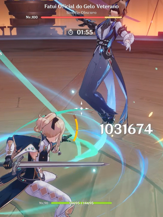 Confronto Abissal - Maléfico - Fatui Oficial do Gelo Veterano #GenshinImpact #jean