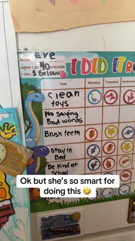 Time to increase the amount of stickers she needs for a good behavior prize 🫠 #MomsofTikTok #momtok #momlife #parentinghacks #parenting 