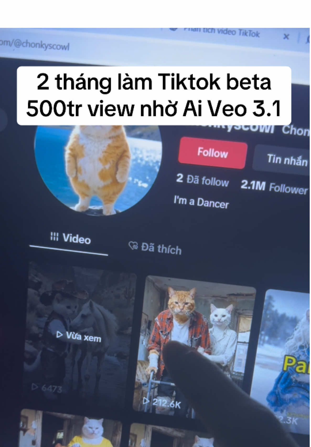 2 tháng làm tiktok beta thu về 500tr view ước tính 1 tỏi nhé các bác video làm đơn giản bằng Veo 3.1 #veo3 #ai 