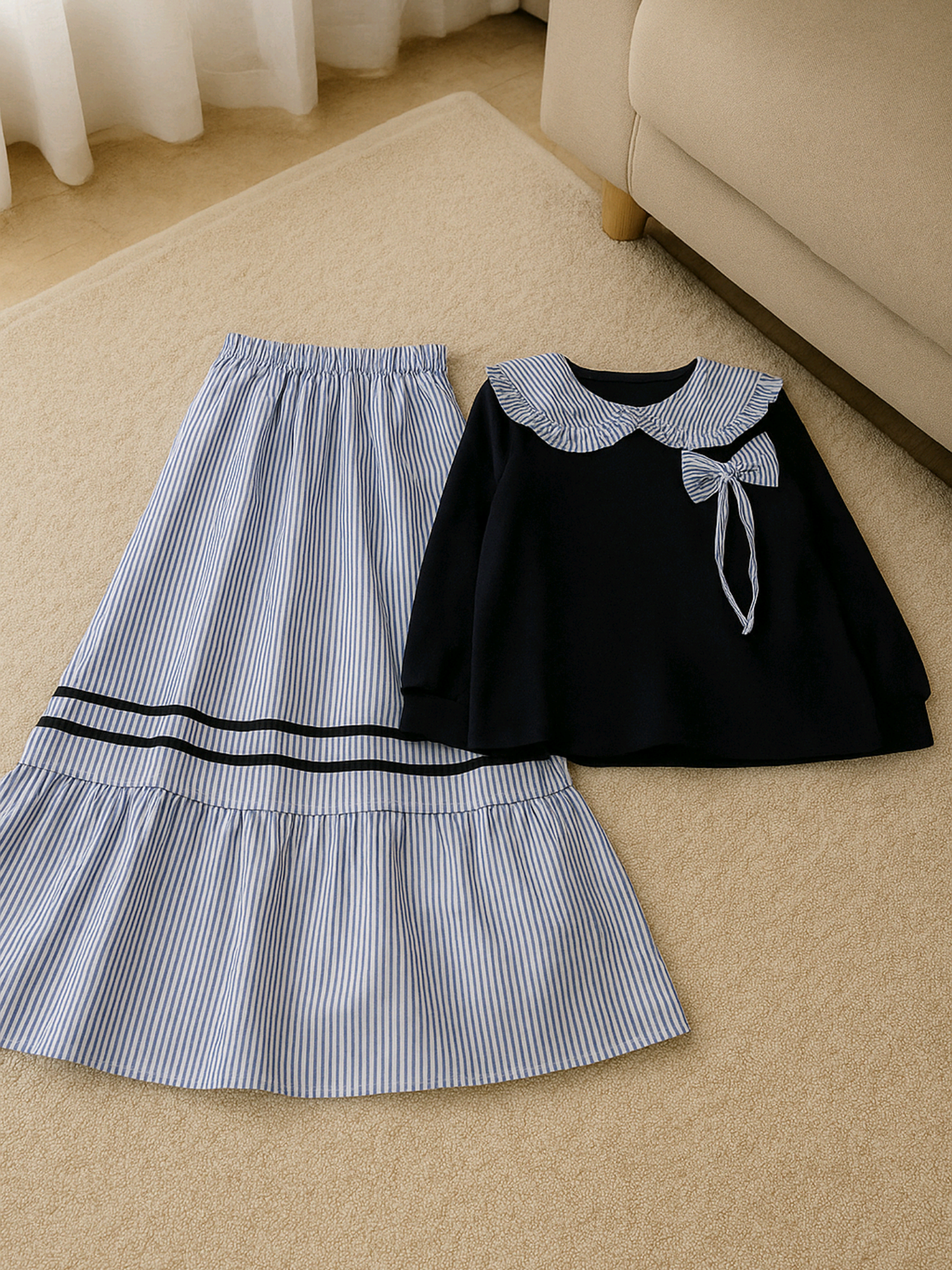 SETELAN BAJU ROK ANAK PEREMPUA#sayanganak #cuantanpabatas #atasananak #onesetanak 