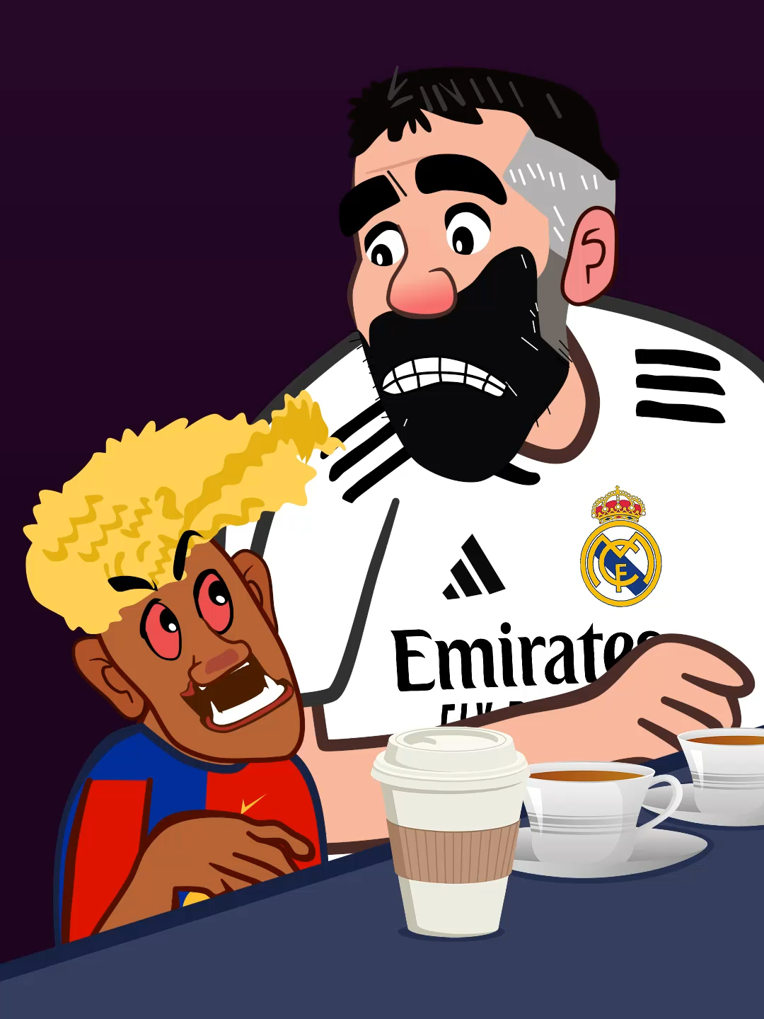 The situation of Lamine Yamal with carvajal right now 😂.#yamal #carvajal