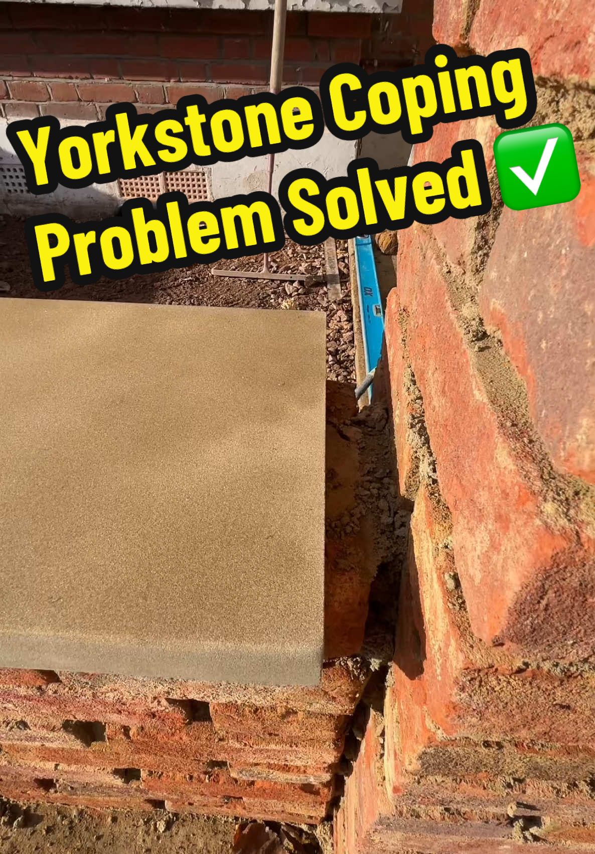 Yorkstone Coping Problem Solved ✅ #landscaping #garden #coping #wall #DIY 