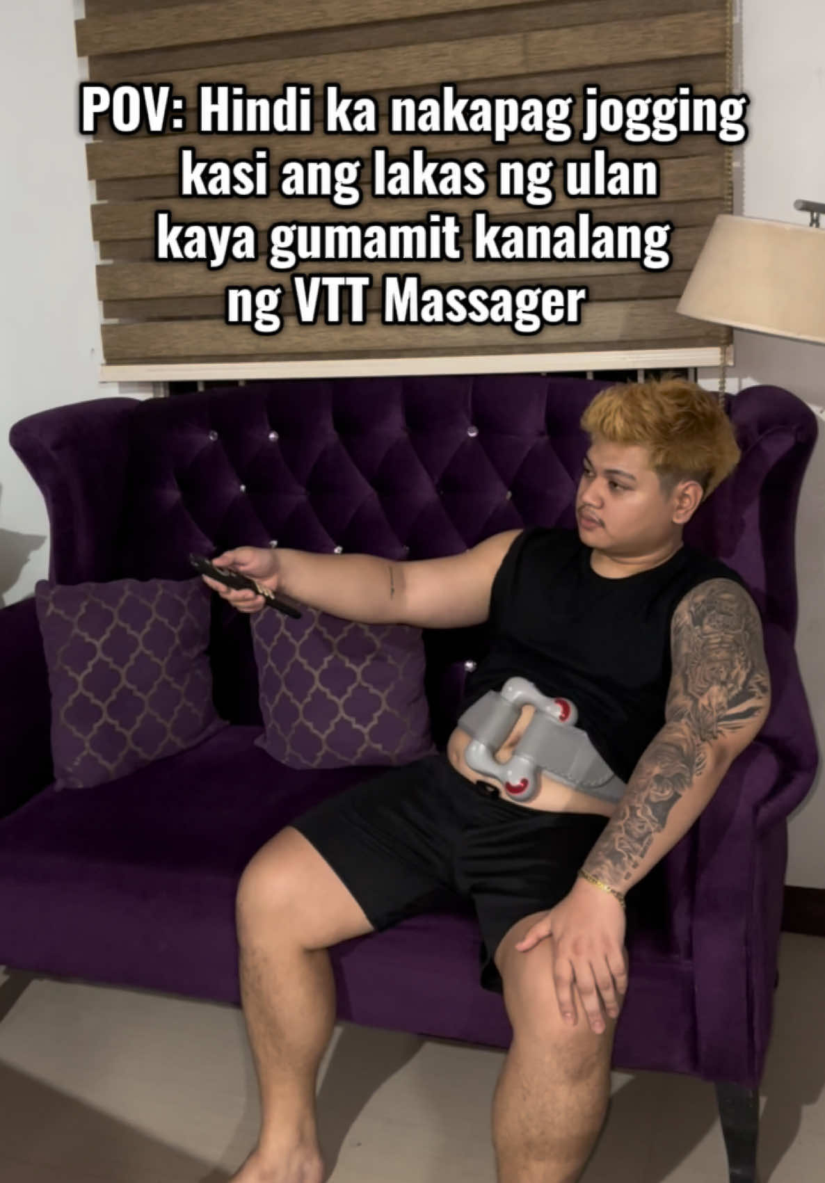 Mag jojogging sana ako kaso ang lakas ng ulan buti may VTT Massager ako💪🏻. #vttmassage #fyp #viral #foryou #tummytrimmer 