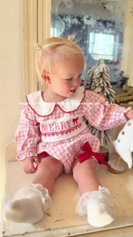 MERRY🎀❤️  there’s so many patterns to choose from too 🫶🏼  #christmasbaby #christmas #christmasoutfit #christmasphotos #toddlersoftiktok 
