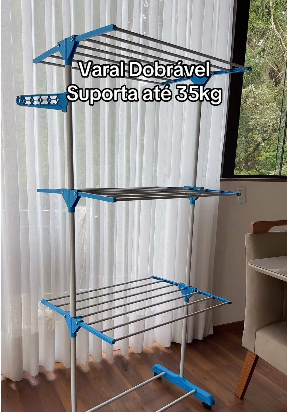Varal 3 andares De Chão ! Super prático pra você que tem pouco espaço pra colocar suas roupas secarem. ❤️ . #varal #varaldechao #ultilidadesdomesticas #donadecasa #tiktoksh 