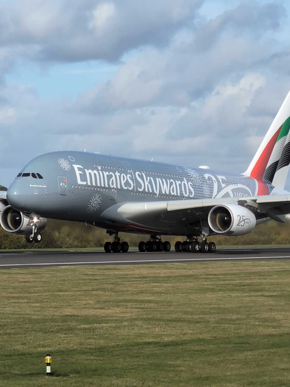 Emirates Airbus A380-800 (NEW skywards 25 Year Anniversary Livery) departing MAN for the first time 🇦🇪 @Emirates  #manchesterairport #planespotting #fyp #aviation #emirates 