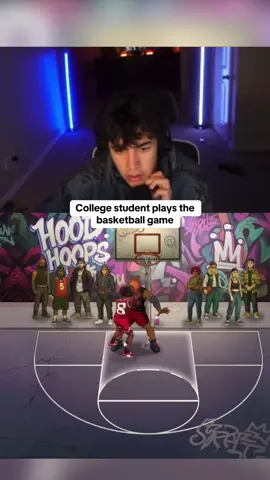 College student plays the basketball game #kickstreaming 