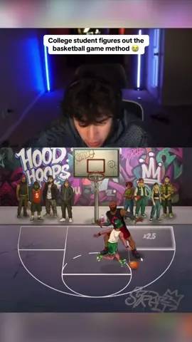 College student figures out the basketball game method 😭 #kickstreaming 