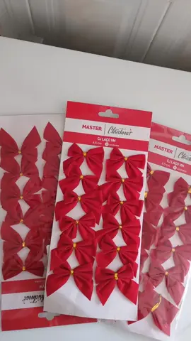 kit 12/24/36 laços vermelhos 6,5 cm enfeite de natal Premium 6cm #Natal2025 