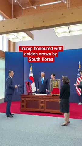 Donald Trump has been awarded South Korea’s highest honour, the Grand Order of Mugunghwa, for his contribution 