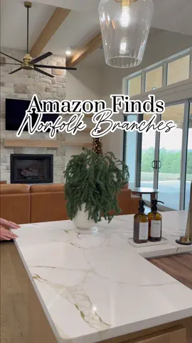 My holiday styling got a major upgrade thanks to these realistic pine branches! Could your space use these? 🎄💚 #holidaydecor #christmasready #homedecorfind #amazonfinds2025 