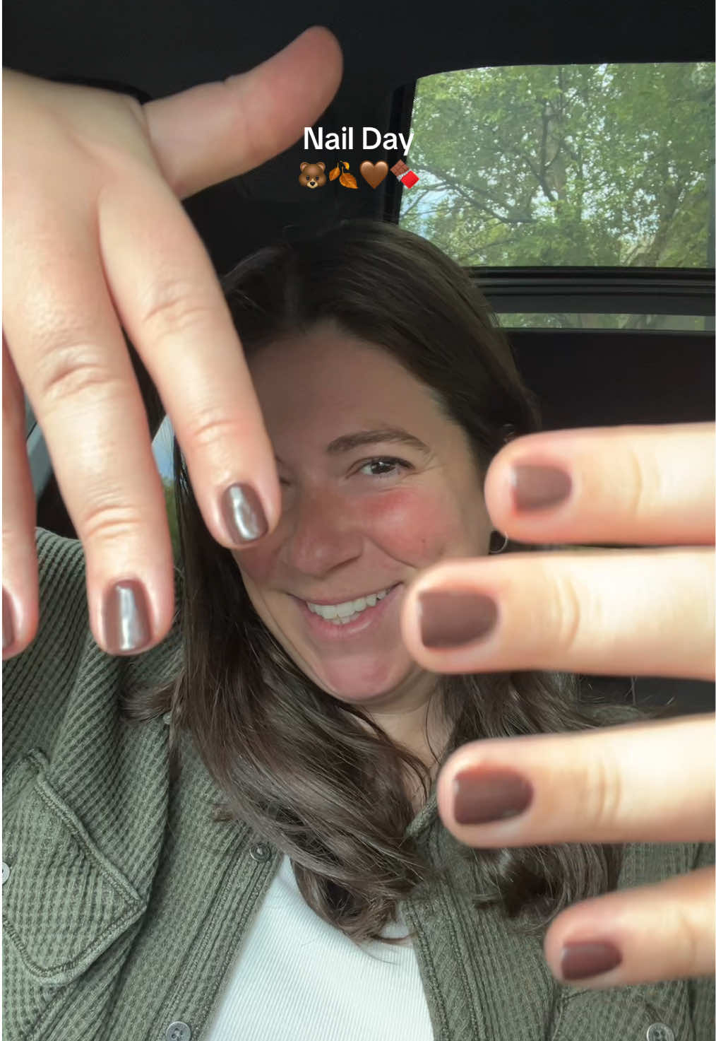 New nails 🐻🍂🥧🤎 #nails #newnails #fallnails 