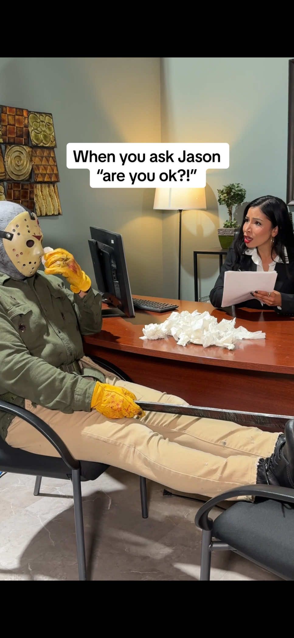 When you ask Jason “are you ok?!” @Jason Voorheezy  #comedy #halloween #relatable 