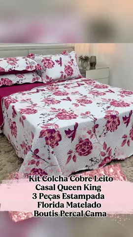 🛍️✨Kit Colcha Cobre Leito 🛏️Casal🌸 Queen🌸King🌸  3 Peças Estampada Florida Matelado Boutis Percal  🤩OFERTAAAAA… ##cobreleito##vitrinevipdajanira##shopeeviral##shopeevideo @@Vitrine VIP da Janíra