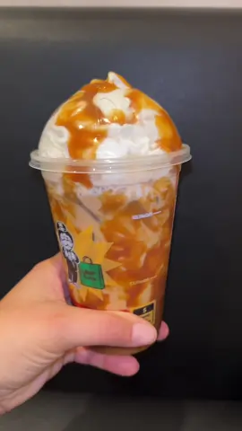 Have that spoon ready when you get to the bottom😋🤤 *iced caramel coffee *extra caramel around the cup *espresso shot *extra whipped cream *extra caramel on top!! Thank me later🧡