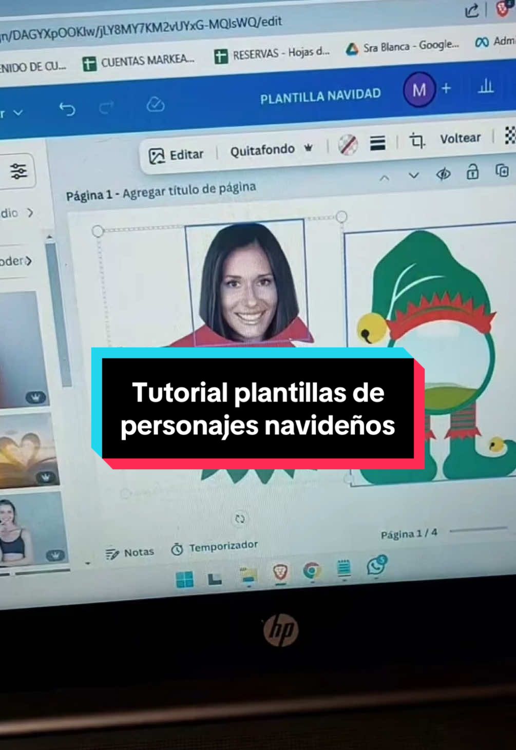 Tutorial para editar tus plantillas de personajes navideños #editarplantillanavideña #navidad #ponercarasenplantilla #canvaedicion #tutorialcanvagratuito