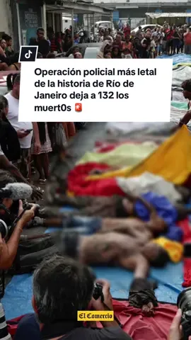 Operación policial más letal de la historia de Río de Janeiro deja a 132 los muert0s 🚨 La Defensoría Pública acompaña la identificación de los cuerpos y recoge testimonios ante lo que califican como una “violencia estatal nunca vista”. La operación buscaba capturar a miembros del Comando Vermelho, una de las facciones criminales más poderosas de Brasil. #RíoDeJaneiro #Brasil #Policía #Violencia #Internacionales
