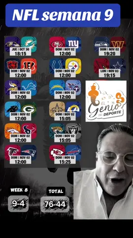 Semana 9 NFL ya llegamos a la mitad de la temporada de americano #nfl #nflfootball #americano #sports #SuperBowl