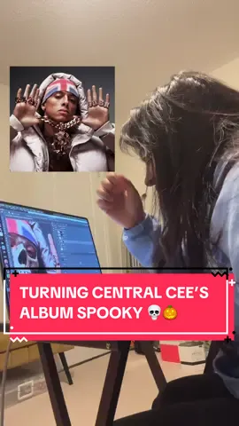 Rushing into spooky season with @CentralCee 🤭👻  Spookified this album cover 🪄