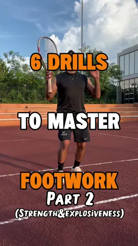 6 Footwork Drills to Boost Tennis Strength & Explosiveness 🎾 Part 2 1️⃣ High Knees Activates hips and core — builds explosive leg power for faster court coverage. 2️⃣ Lunge Lateral Hop Strengthens legs, improves balance, and sharpens lateral movement for quick side-to-side reaction. 3️⃣ Lunge to Hop + Twist Adds rotation under load — enhances coordination, stability, and explosive control for better shot preparation. 4️⃣ Explosive Crossover Step Trains rapid directional changes — boosts reaction time and footwork speed during rallies. 5️⃣ Crossover Step with Hurdle Hurdle drills strengthen legs, improve precision, and enhance movement accuracy for competitive play. 6️⃣ Split Step to Shuffle  Combines split-step readiness with fast shuffles — develops explosive starts and precise positioning on court. 💡Add these drills to your routine and take your tennis game to the next level! 👉 Don’t forget to follow for more tennis drills, footwork tips & training!  #tennisdrills #footwork #tennisfootwork  #tennistraining #tennisfitness 