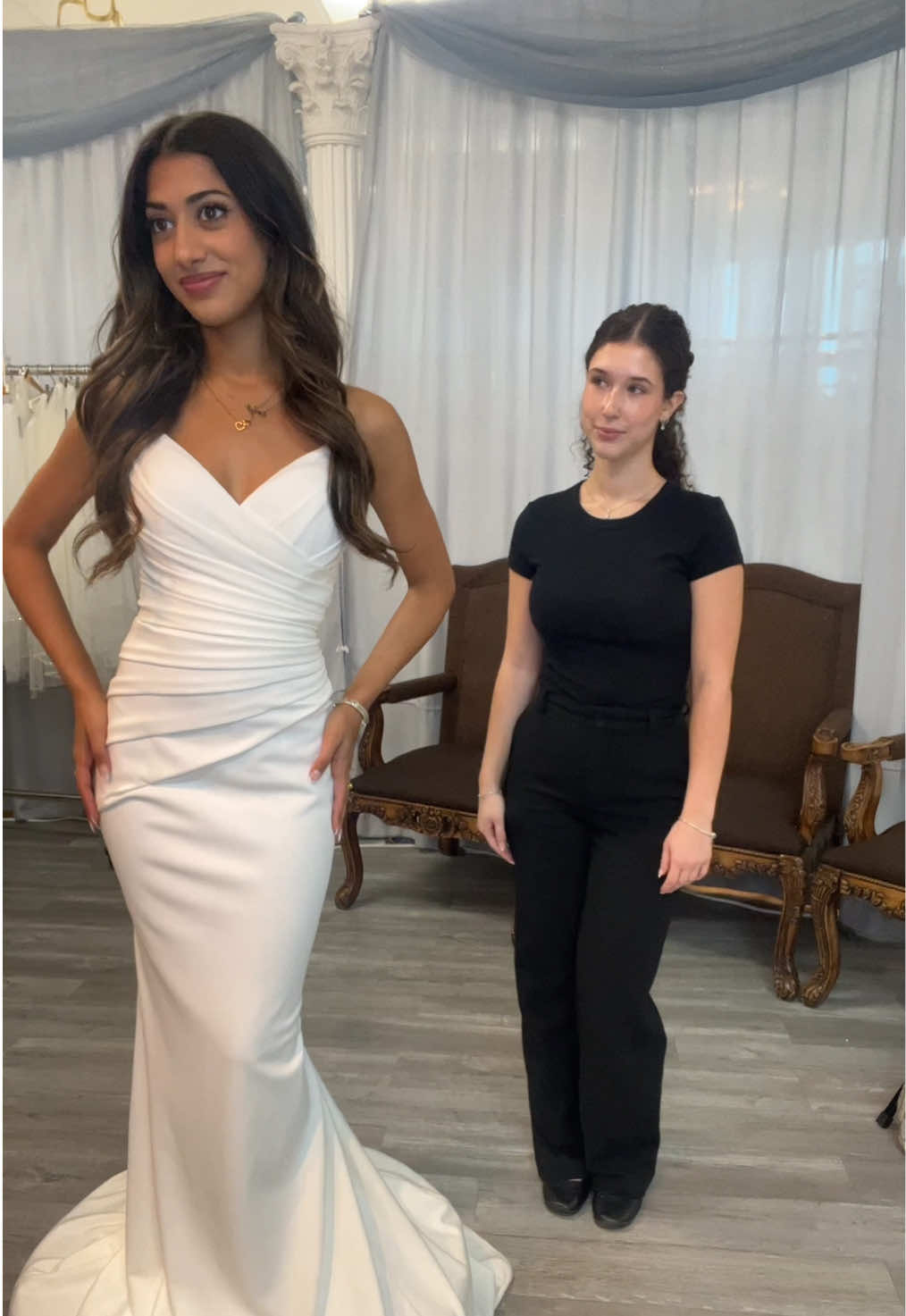 Mother knows best 🤍 #bridetobe #weddingdressshopping #weddingskit #relateable #yestothedress              inspired by @milivineboutique 