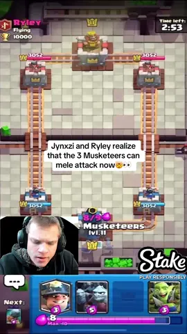 The Reworked 3 Musketeers can mele attack🤯😱 #jynxzi #clashroyale #foryoupage #jynxziclips #clashroyaledaily 