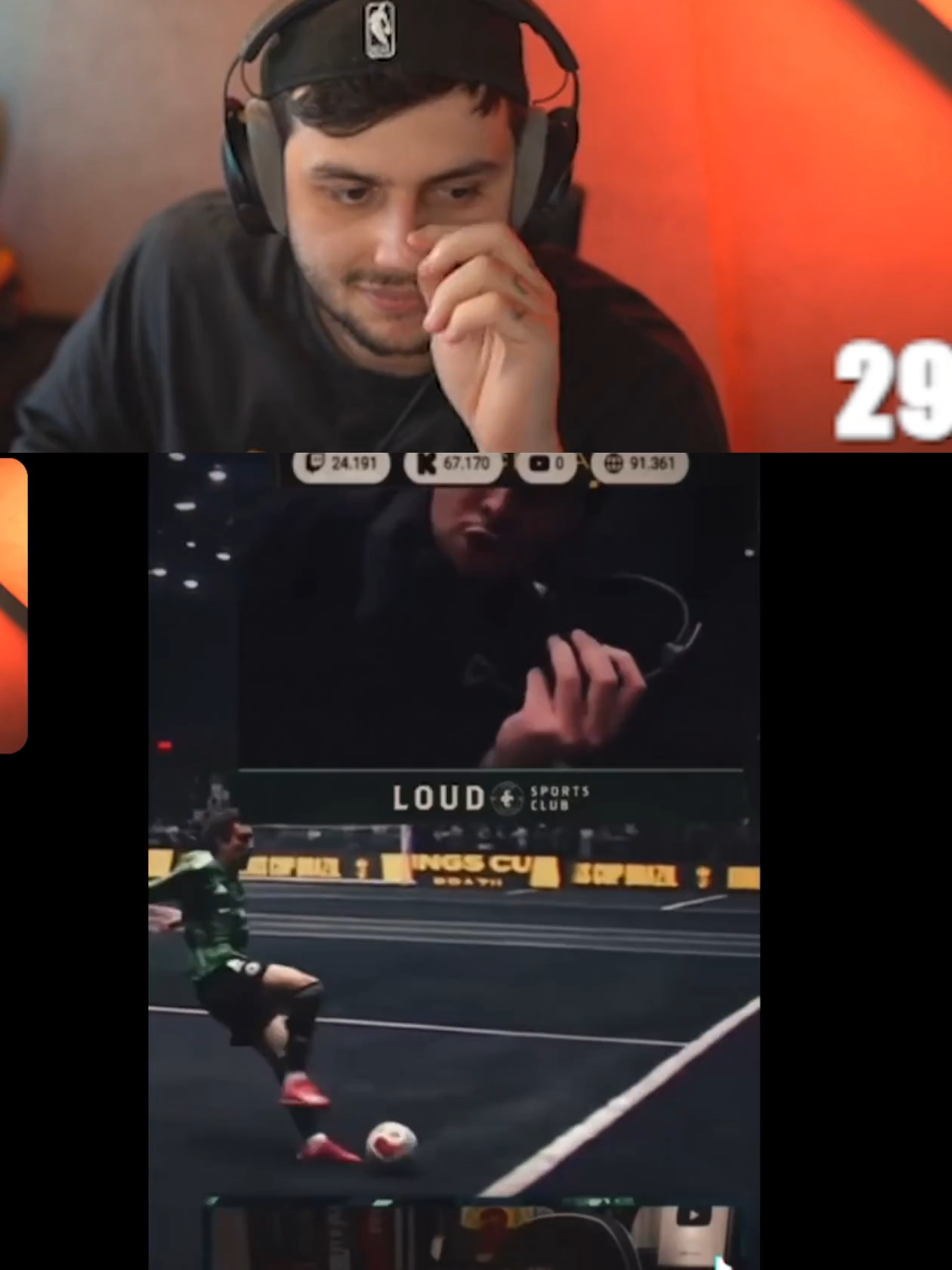 Gabe reagindo ele se tiltando na kings league#cabinedaloud #loud_coringa #gabepeixe @loudsportsclub