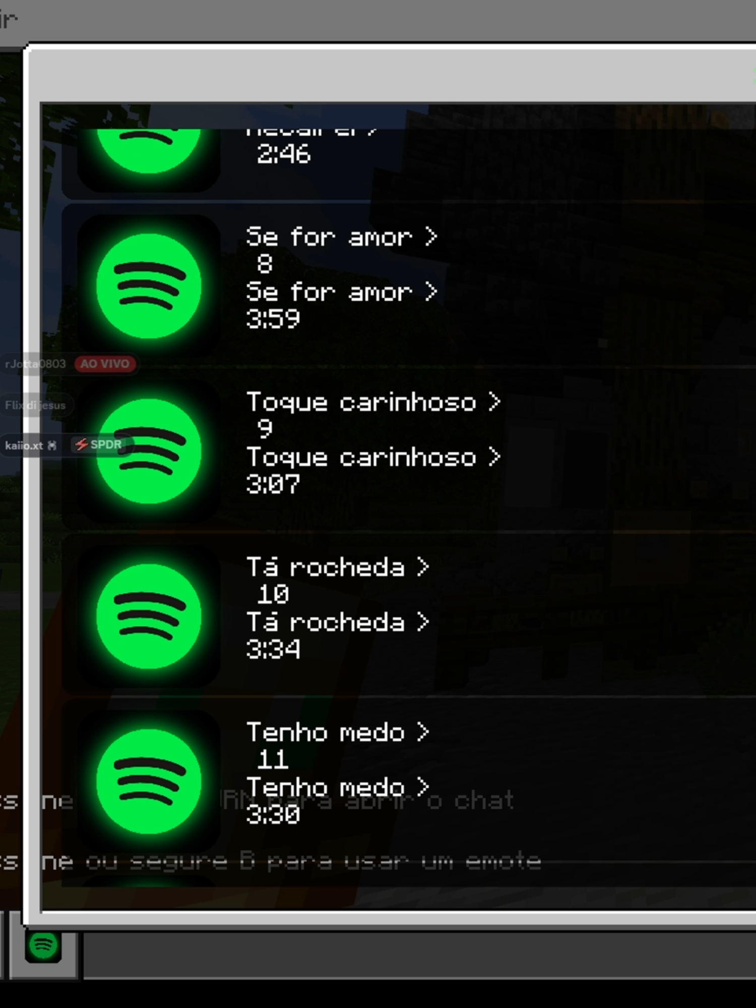 textura spotfy dentro do minecraft bedrock! disponivel no perfil! #bedrock #Minecraft #texturas #spotfy #java