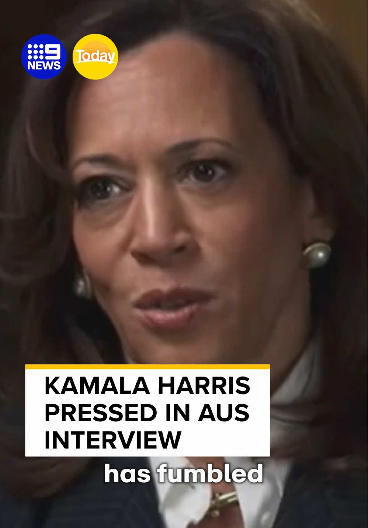 Former U.S. Vice President Kamala Harris has defended Joe Biden in a tense and awkward Australian interview. #9Today #kamalaharris 