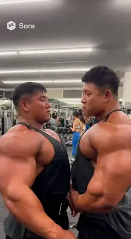 End of the Set, Start of the Bond 💪🤍 “From pumps to pride, together.” #muscle #beefy #bulk #hunk #massive