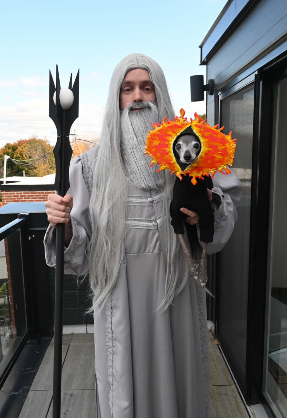 Mordor’s hottest couple: one fallen wizard, one all-seeing Eye. He thinks he’s in charge of Isengard, but I just let him hold me so he feels included. Happy halloween from middle earth! 