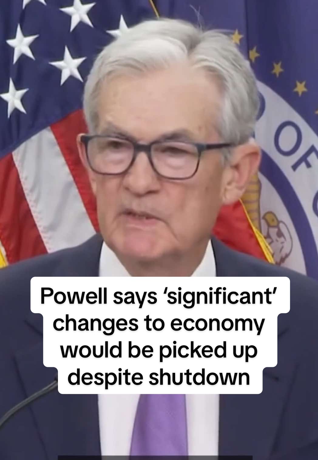 A divided U.S. Federal Reserve cut interest rates by a quarter of a percentage point, which included a nod to the data limits the Fed faces during the current federal government shutdown. Chairman Jerome Powell said the Fed would be able to pick up significant changes to the economy even in the absence of key government data due to the shutdown. #rate #economy #shutdown #money