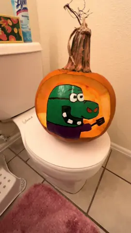 My pumpkin from last year, I tried my best. #halloween #spongebob #pumpkin 